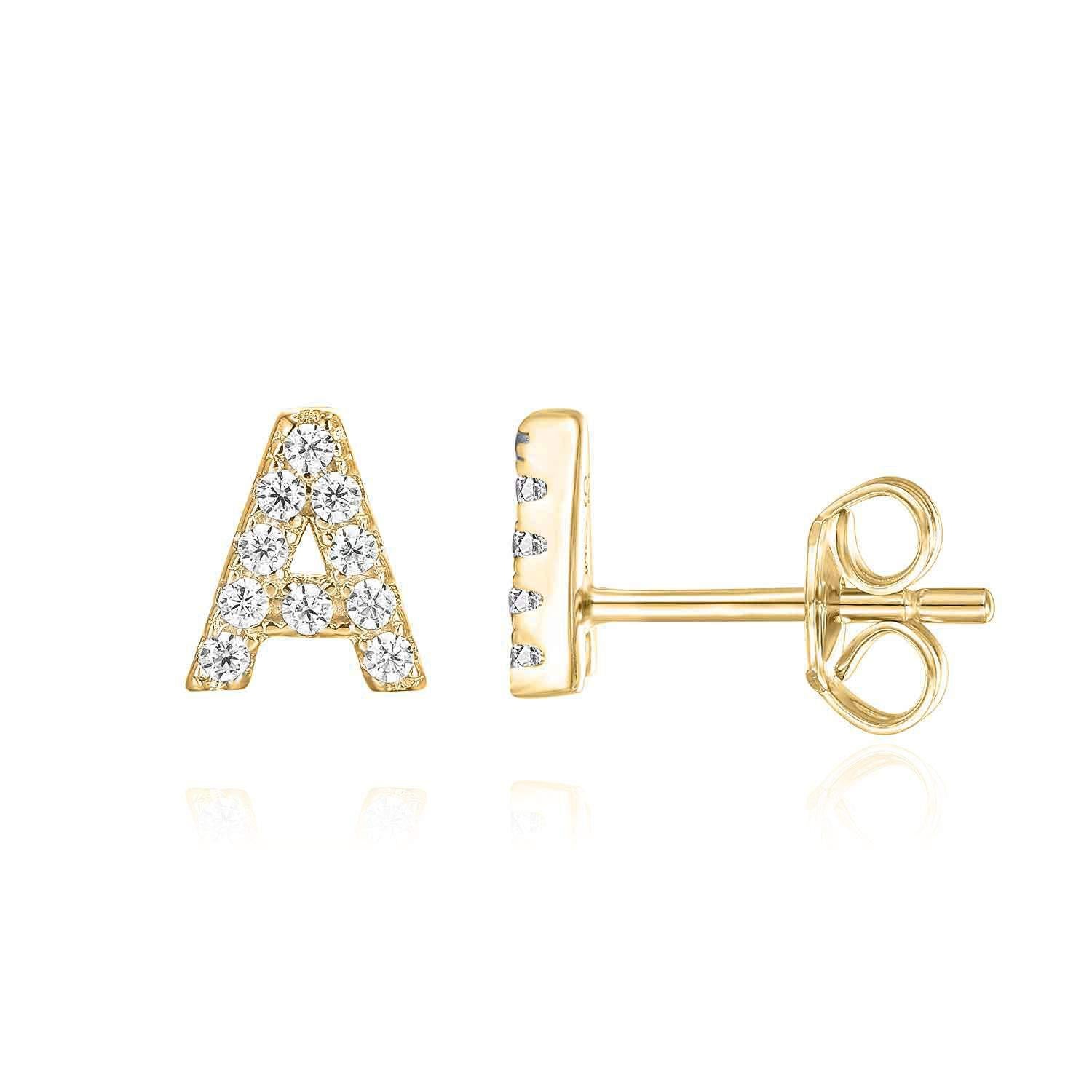 Initial Earring 1pc | 16k Gold Tone
