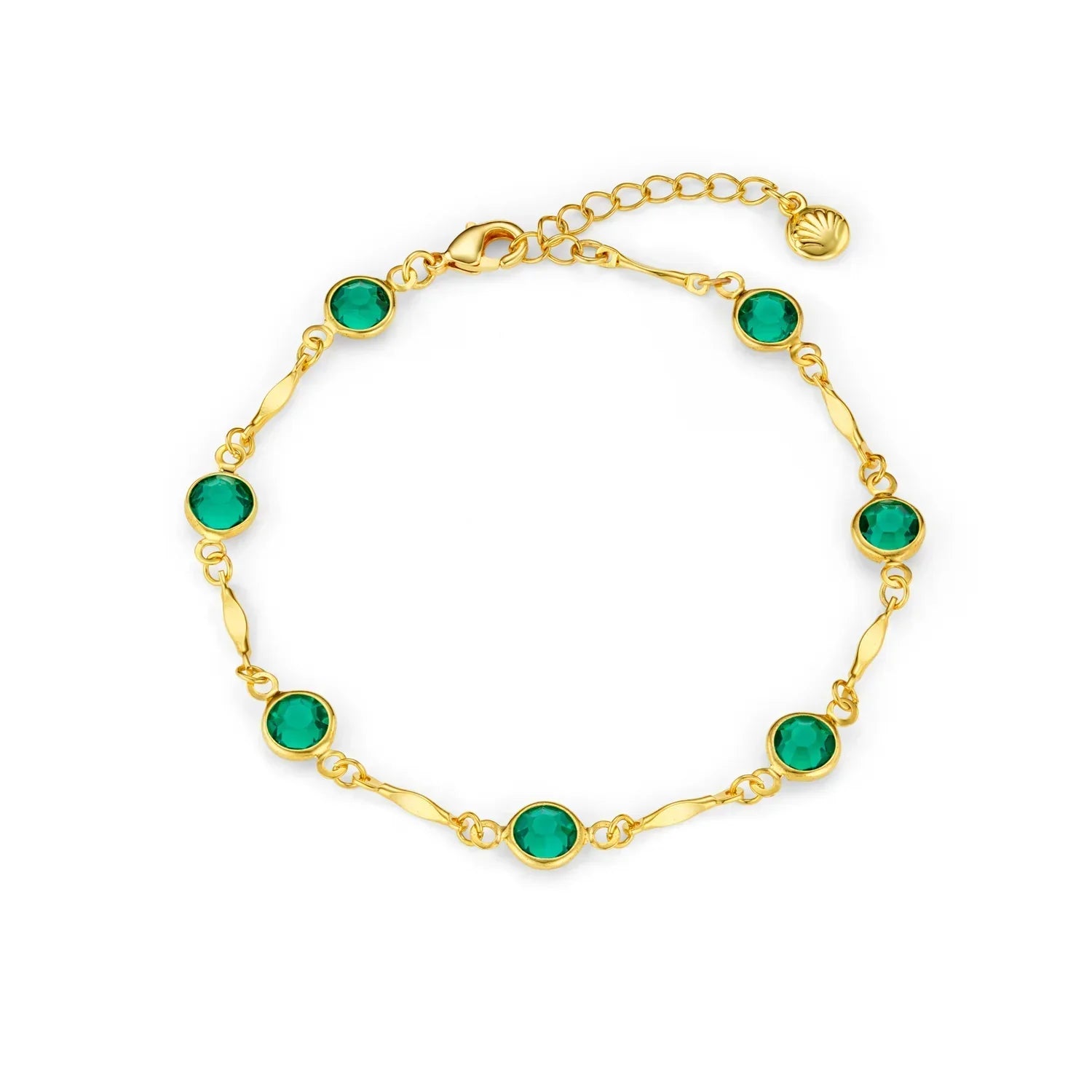 Emerald Link Chain Bracelet Gold