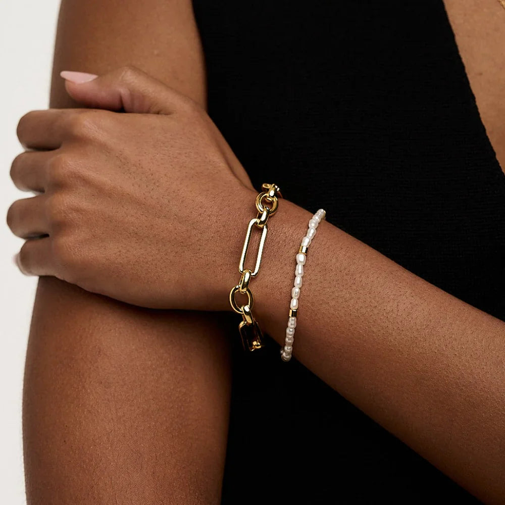 Link T-Bar Bracelet | 16k Gold Tone