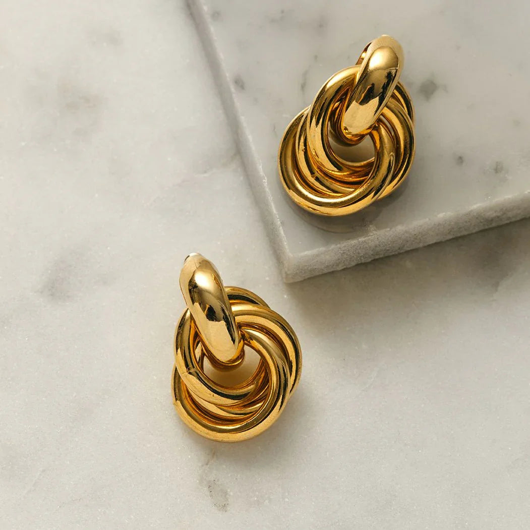 Statement Interlocking Earrings | 14k Gold Tone