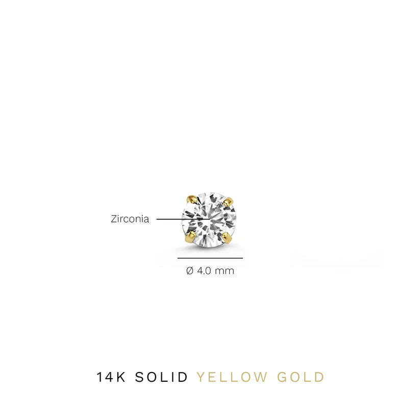 Larmes de Lune Stone Stud Earrings | 14k Gold Tone