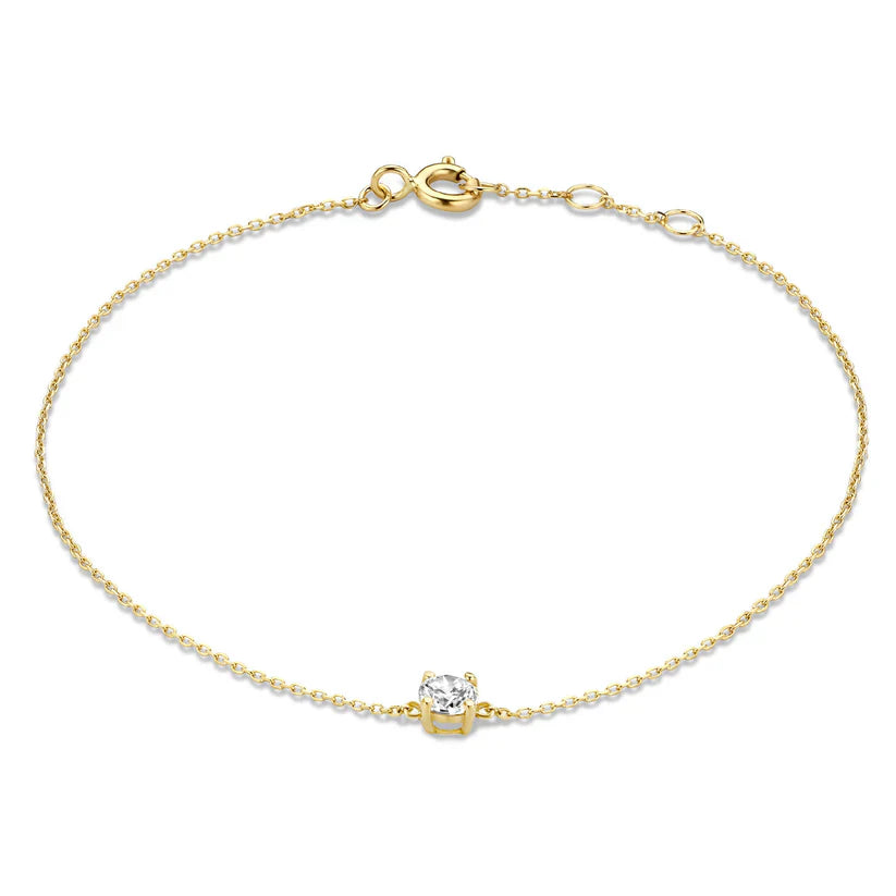 Cléa Moissanite Stone Bracelet | 14k Gold Tone