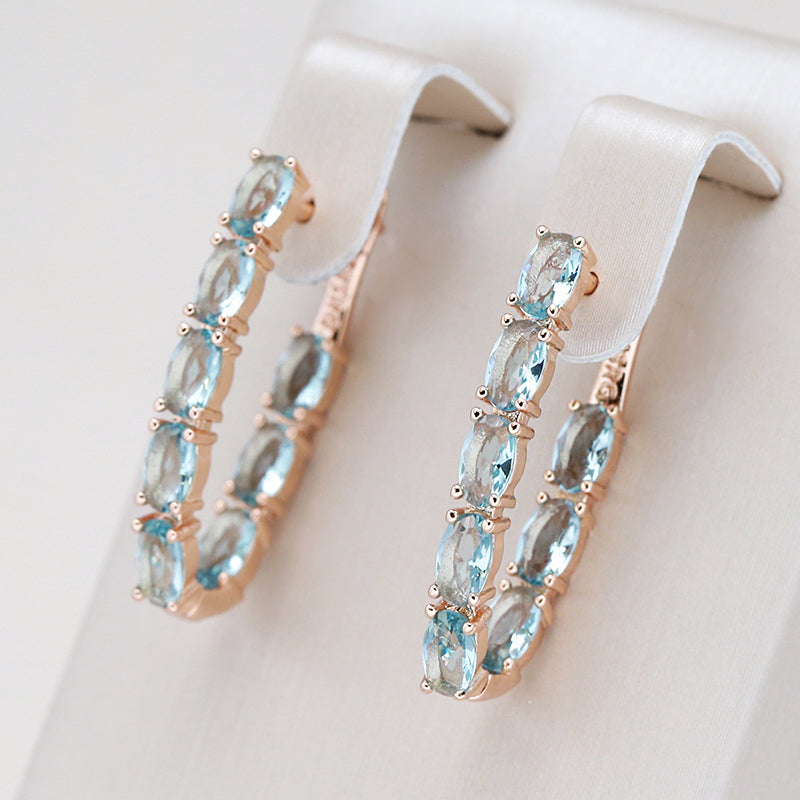 ROSE GOLD AQUAMARINE EARRINGS