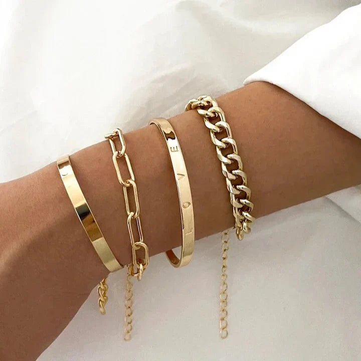 Elan Mercer Bracelet Set | 18k Gold Tone