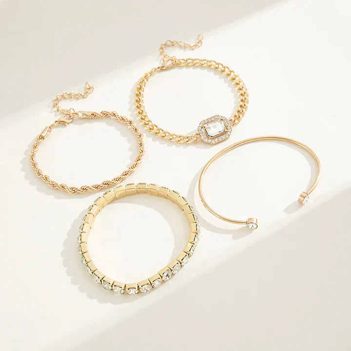 Domitia Calvina Bracelet Set | 18k Gold Tone